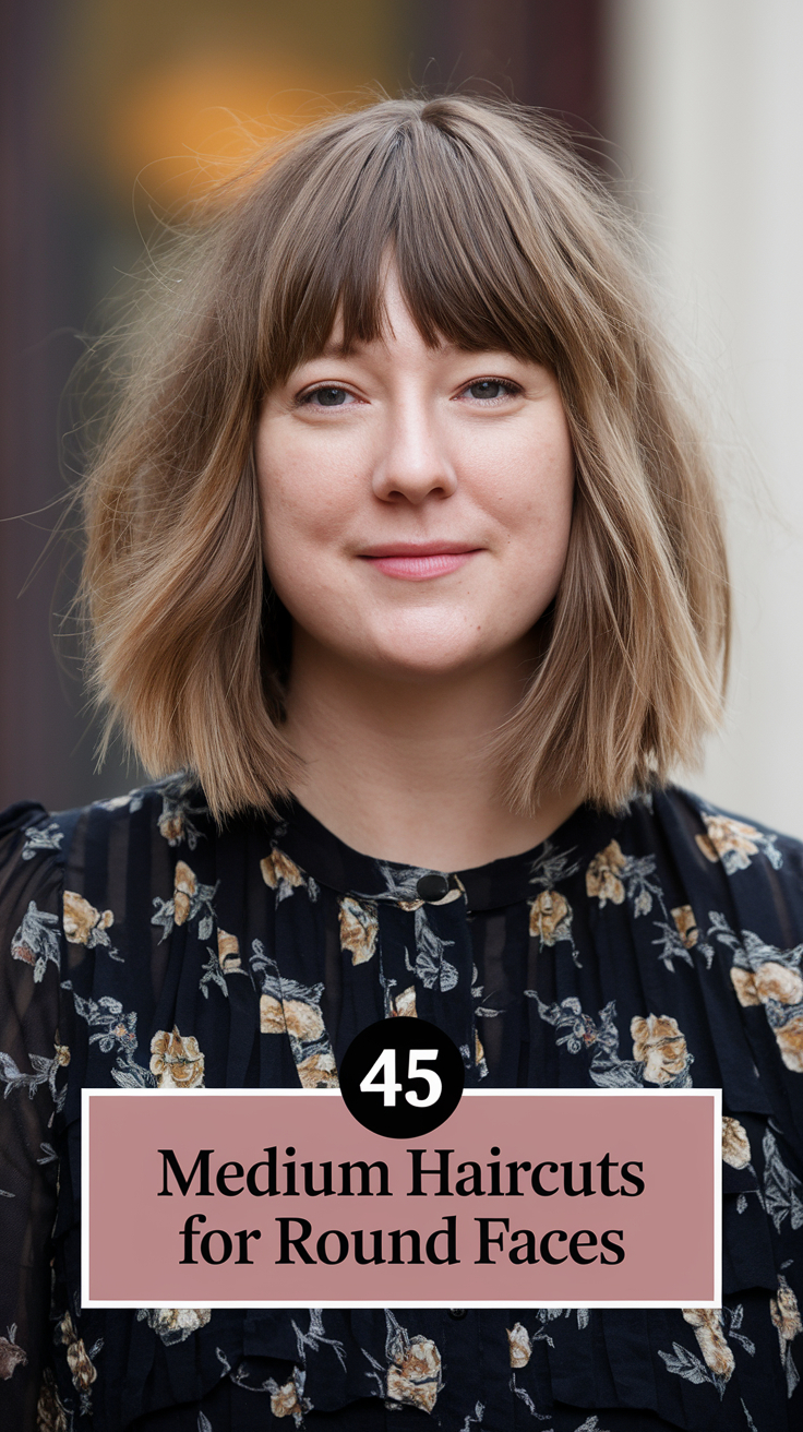 45 Medium Haircuts for Round Faces